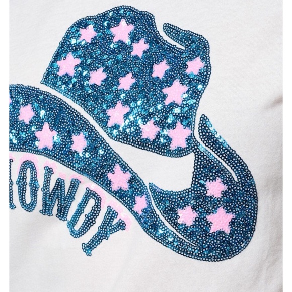 PEACH LOVE CALIFORNIA Howdy sequin graphic tee S M L - Picture 6 of 7